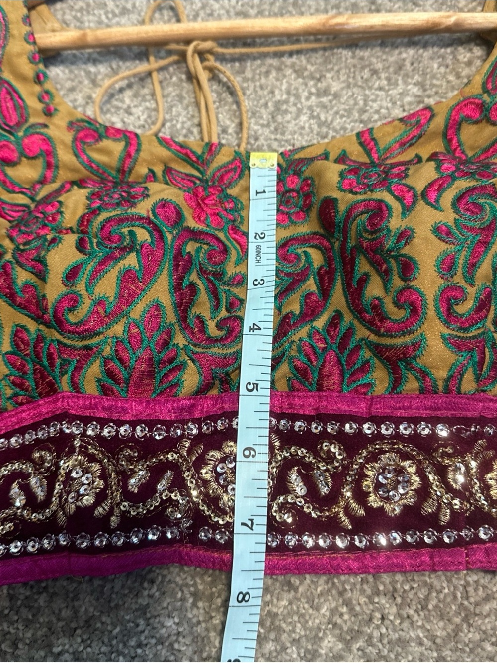 Handmade Embroidered Indian Choli Blouse | Floral Crop Top Festival Ethnic Boho - Picture 16 of 16